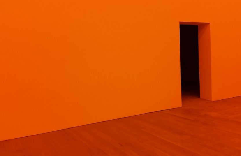 orange room with open door